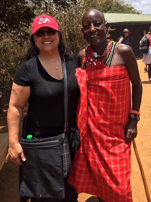 Sandra Flores (left) in Nairobi, Kenya