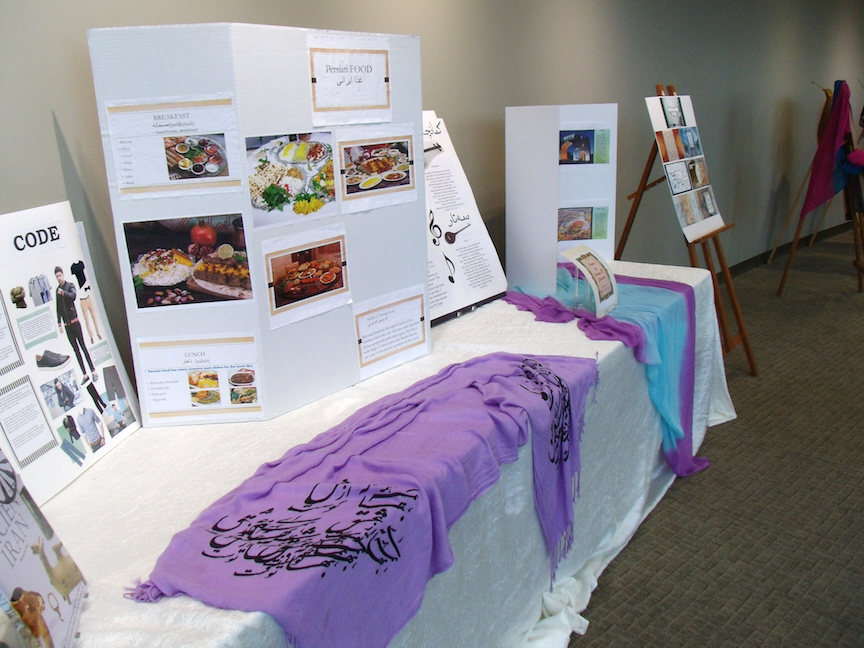 The Nowruz exhibit features Persian traditions, such as food and clothing, central to the festival.