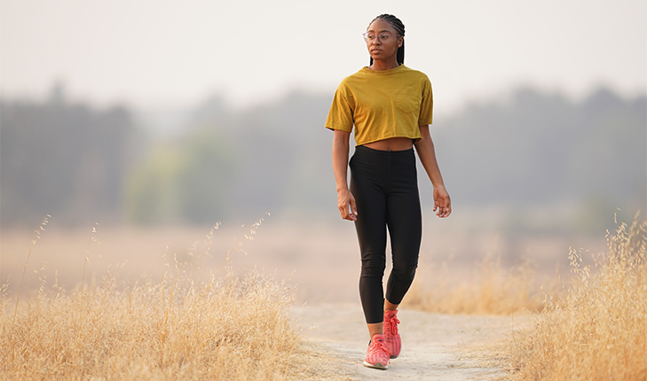 Fresno State Transfer student Vivica Thomas runs in Woodward Park.