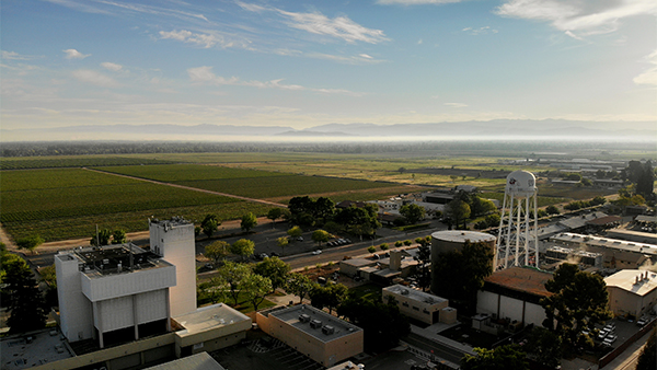 Aerial photo of Fresno State.