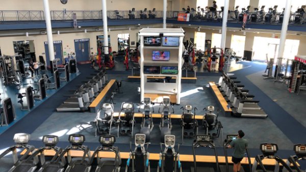 Student Recreation Center indoor gym equipment.