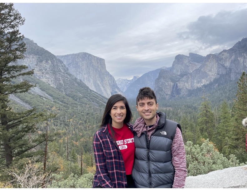Dr. Kristina Rios, with her husband, in Yosemite.