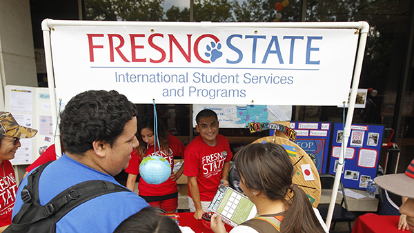 Photo of the Fresno State International Student Services and Programs tabling.