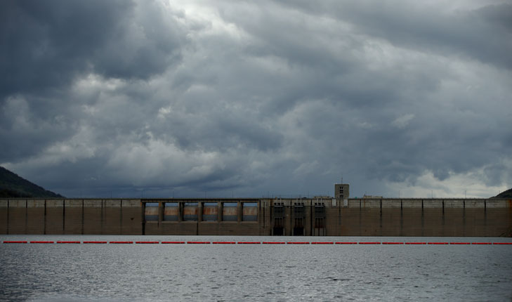 Dam on a cloudy day