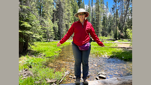 Mindy Kates hiking in the Sierra National Forest