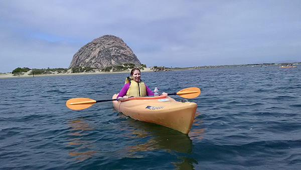 Mindy Kates kayaking in Morro Bay