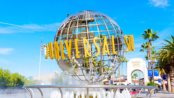 Adobe stock photo of the Universal Studios Hollywood world ball.