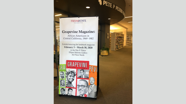 "Grapevine Magazine" pull-up banner