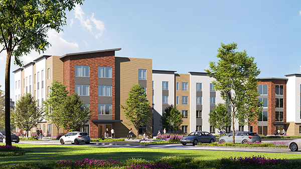 Rendering of the new student housing complex.