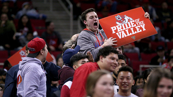 Fans with a Pride of the Valley sign