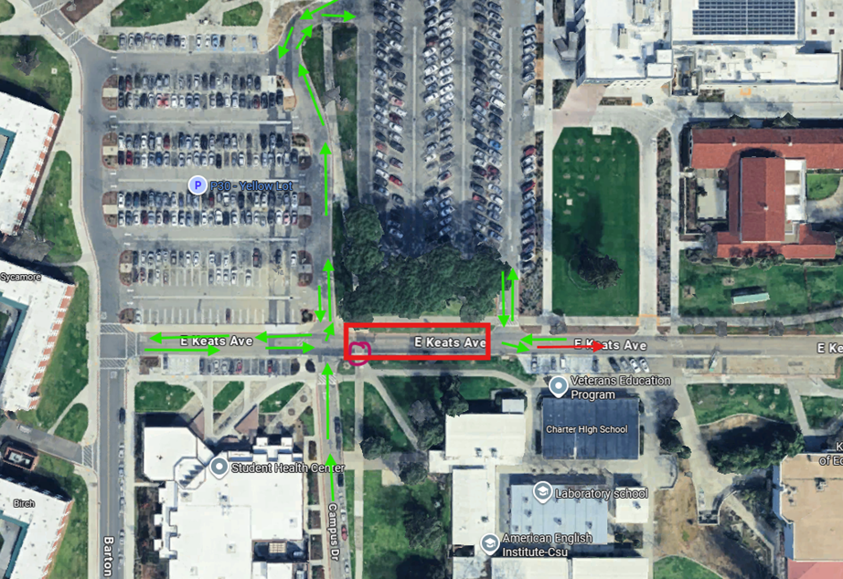 Map of road work on Keats