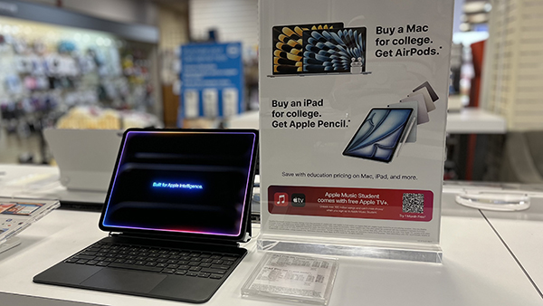 iPad with keyboard attachment on table