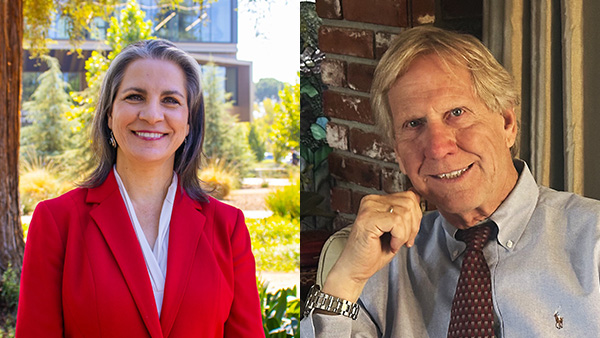 Lilia De La Cerda, director of the Health Careers Opportunity Program, and Marc Boswell, a lecturer in the Department of Public Health,