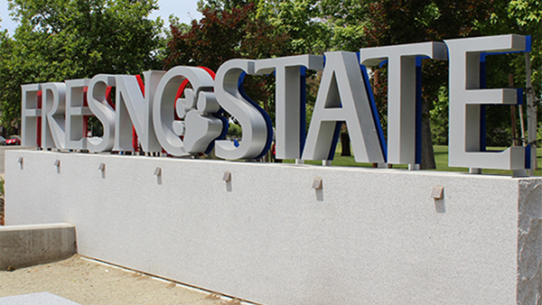Fresno State sign.