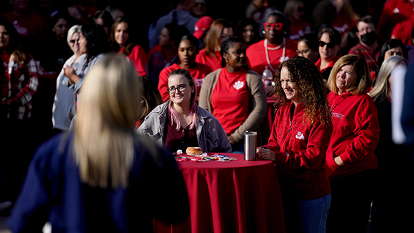 staff and faculty at red friday