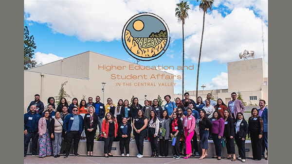 A group photo of participants at the Higher Education and Student Affairs in the Central Valley [HESACV] Conference at Fresno State.