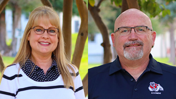 Headshots of Elise Rodriguez, left, and Michael Garvey, right.