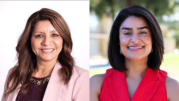 (Left) Martina Granados, associate vice president for Strategic Enrollment Management, and Dr. Ruby Sangha-Rico, associate vice president for Student Success Services.
