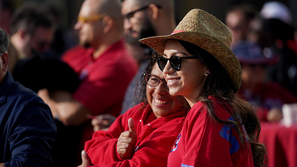 Fresno State employees attend Red Friday.