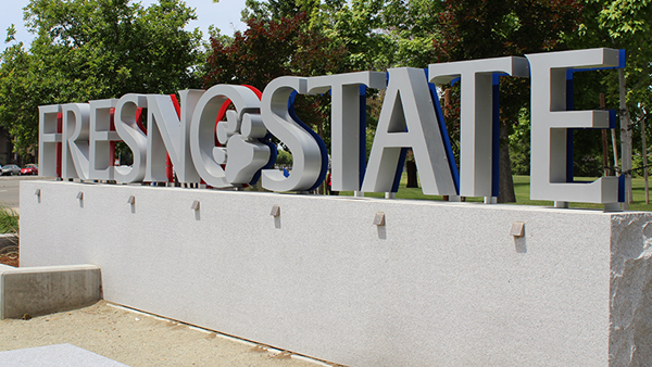 Fresno State sign.