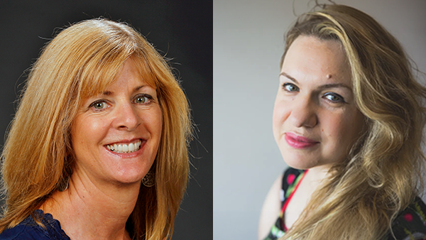 (left) Dr. Fran Pomaville, professor, Department of Communicative Sciences and Deaf Studies, and Dr. Maria Briggs, professor, Department of Music.